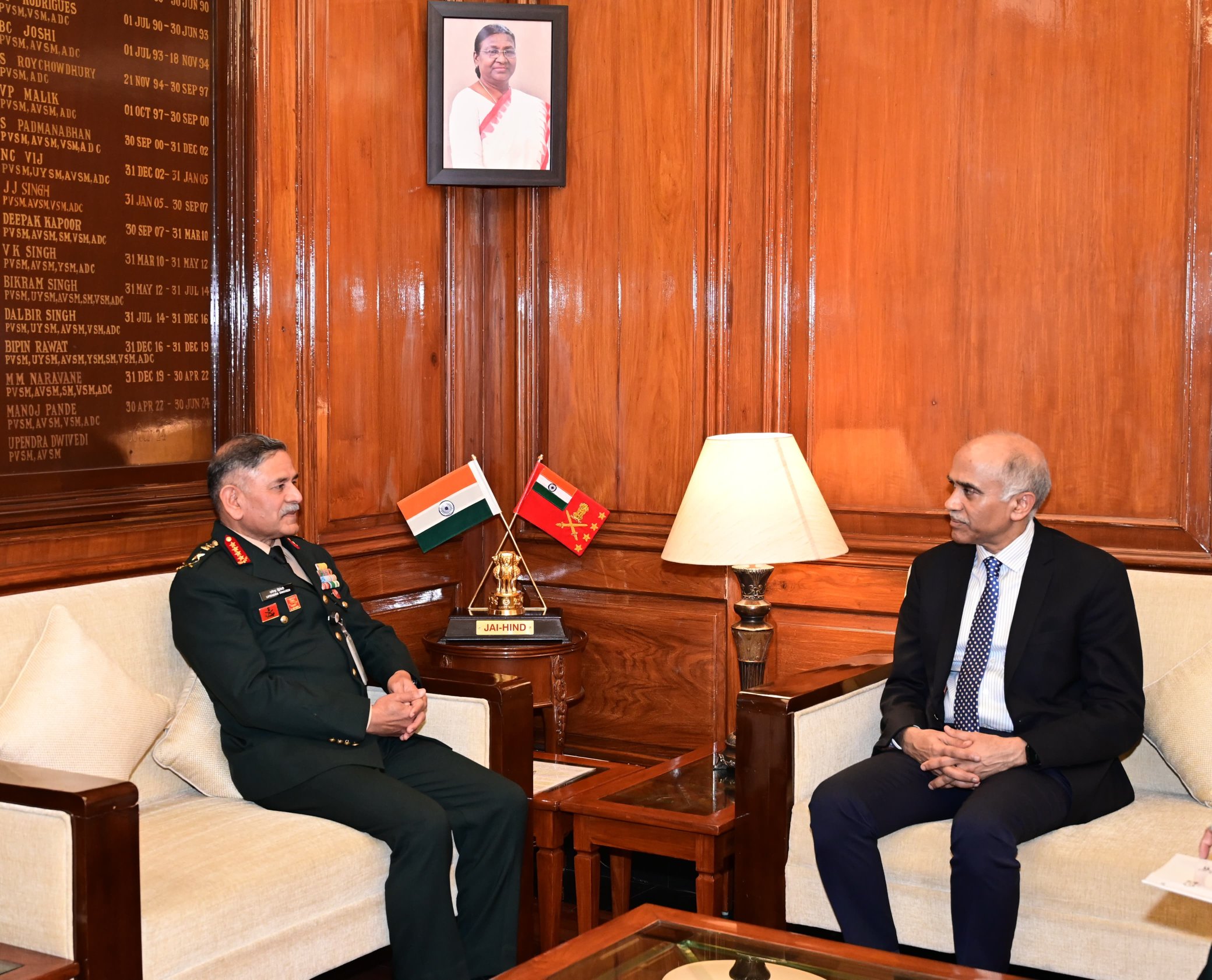 COAS General Upendra Dwivedi and Ambassador P Harish (Photo/@adgpi)