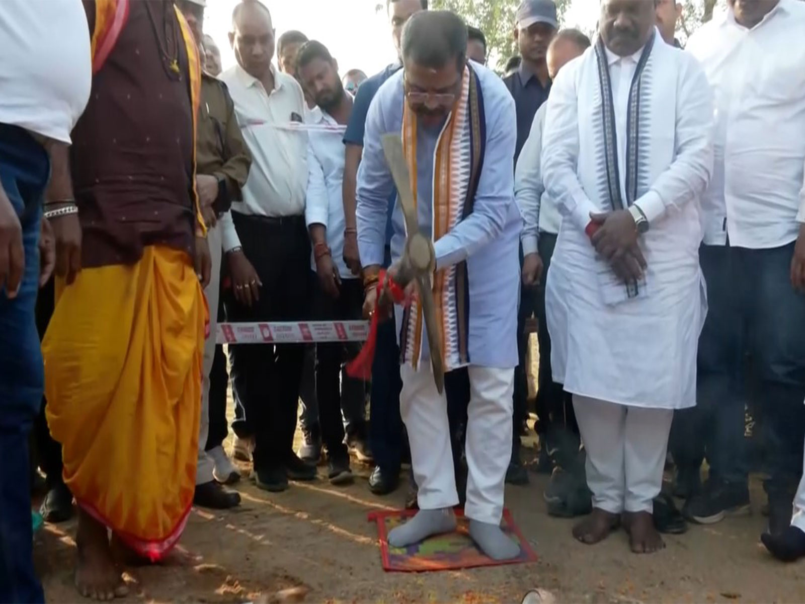Union Minister Dharmendra Pradhan lays foundation stone for Rs 250-crore development projects at Rairakhol (Photo/ANI) 