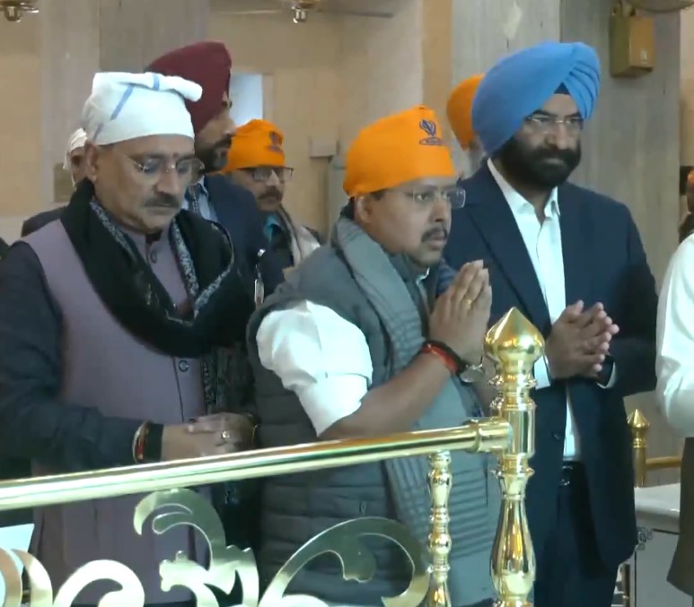 BJP National Working President Nitin Nabin, along with Delhi BJP President Virendra Sachdeva and Delhi Minister Manjinder Singh Sirsa (Photo/ANI)