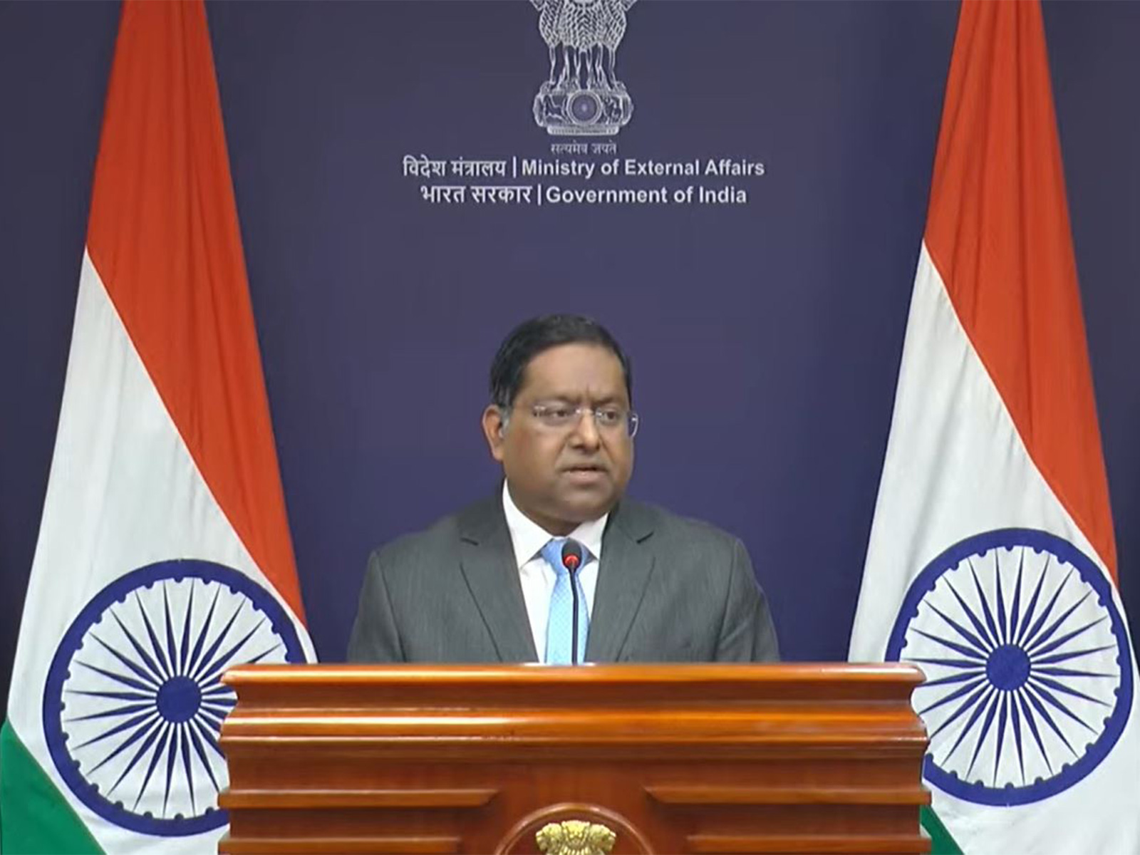 MEA Spokesperson Randhir Jaiswal (Photo/MEAYoutube)