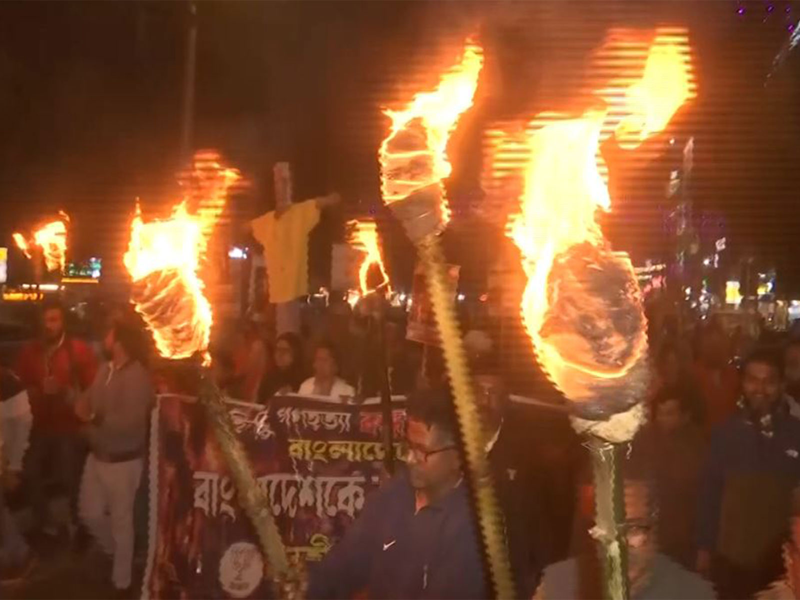 Visual from the BJP's torchlight rally in Siliguri (Photo/ANI)