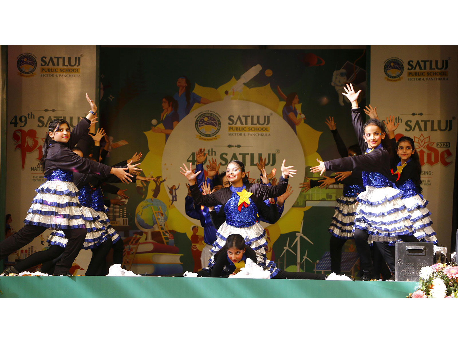 Students of Satluj Public School, Sector 4, Panchkula performing at the annual day celebrations at the school premises in Sector 4 Panchkula