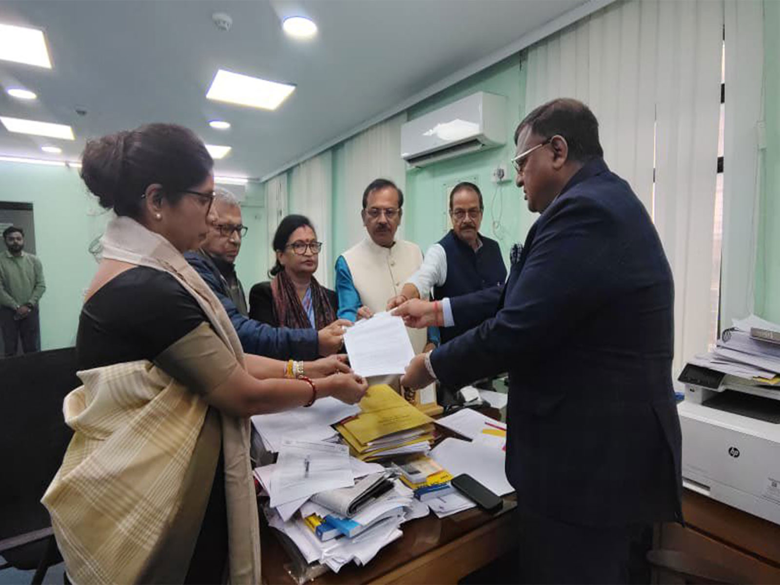 TMC delegation visited the office of the Chief Electoral Officer, West Bengal, (Photo/@AITCofficial)