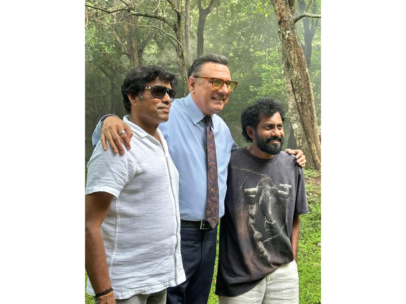 Boman Irani with Buchi Babu Sana and R. Rathnavelu (Image source: Instagram/ @rathnaveludop)