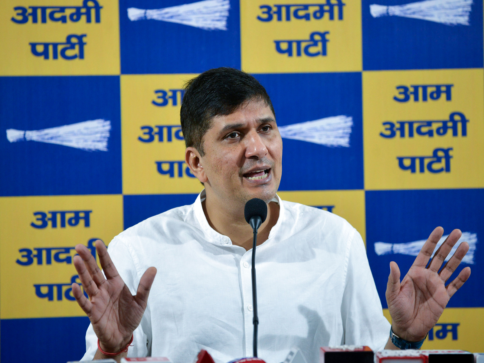 AAP Delhi Unit President Saurabh Bharadwaj (Photo/ANI)