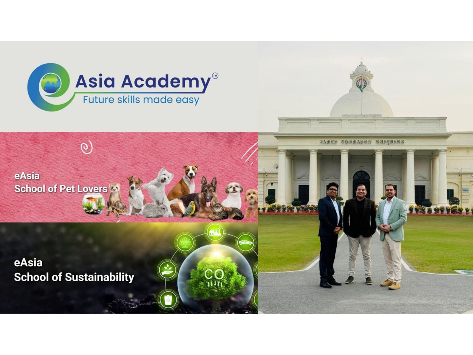 eAsia Academy Founders Puneet Kad, Vinay Bhatnagar and Sumit Shahi Redefine Online Learning with Pet Care, Sustainability Programs and Global Skills