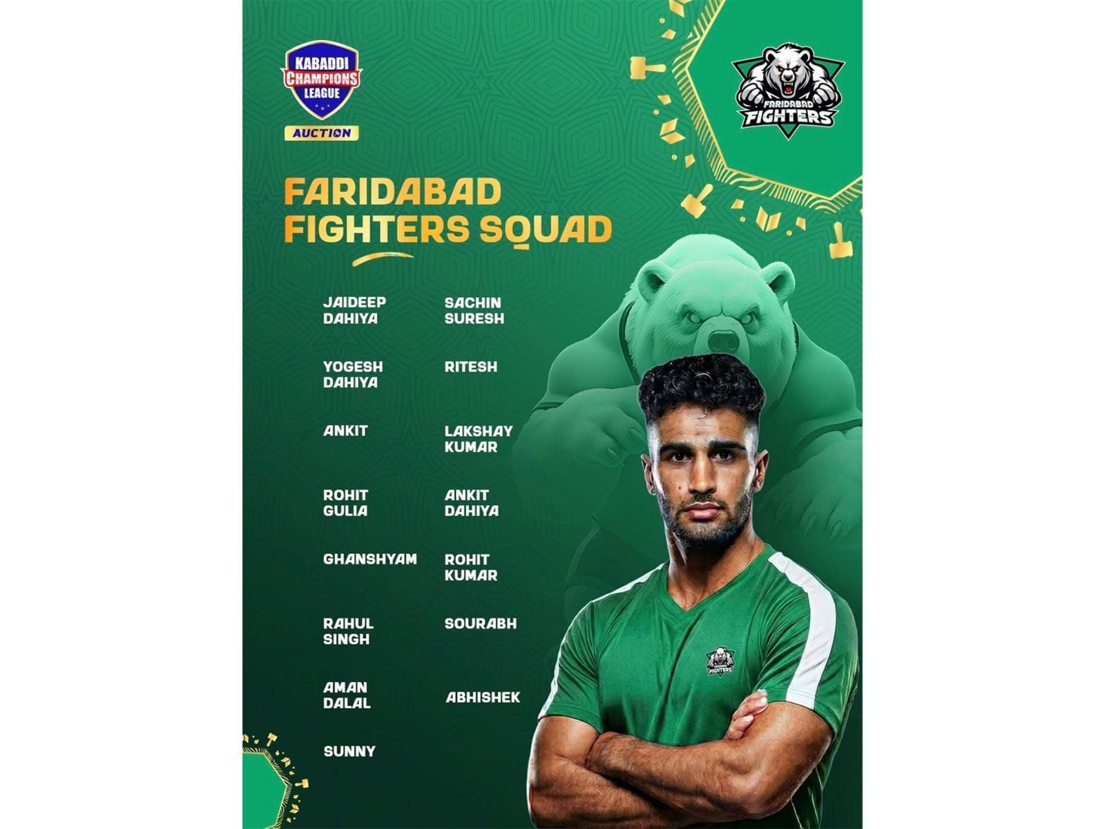  Faridabad Fighters squad. (Photo/KCL)
