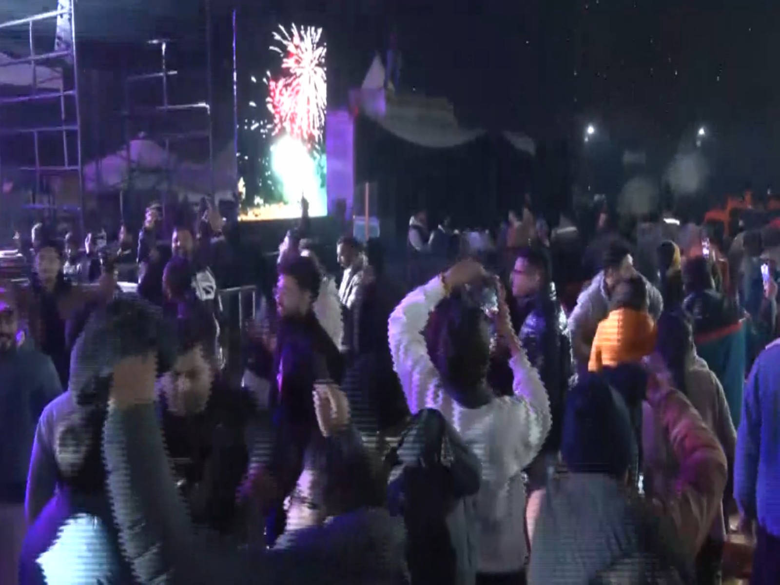 People celebrating New Year in Dharamshala (Phot/ANI)