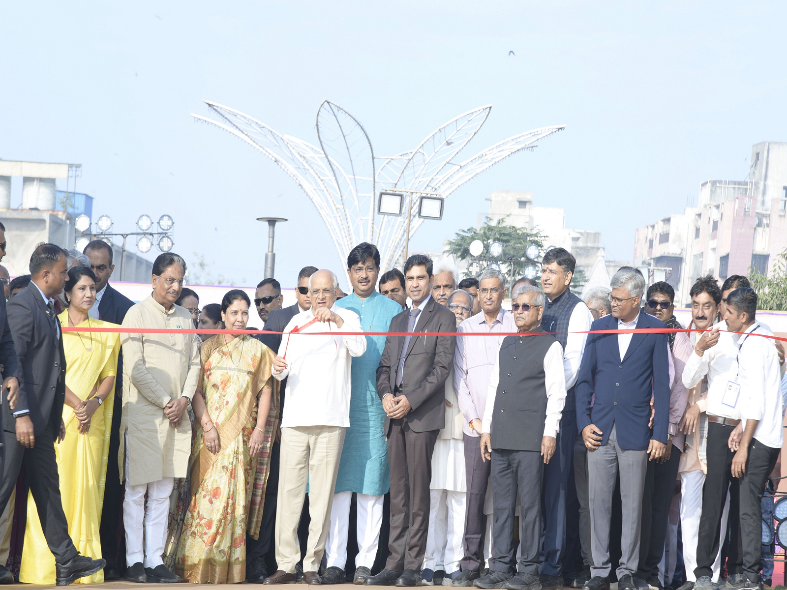Chief Minister Bhupendra Patel  at inauguration of flower show (Image source:  Gujarat CMO)