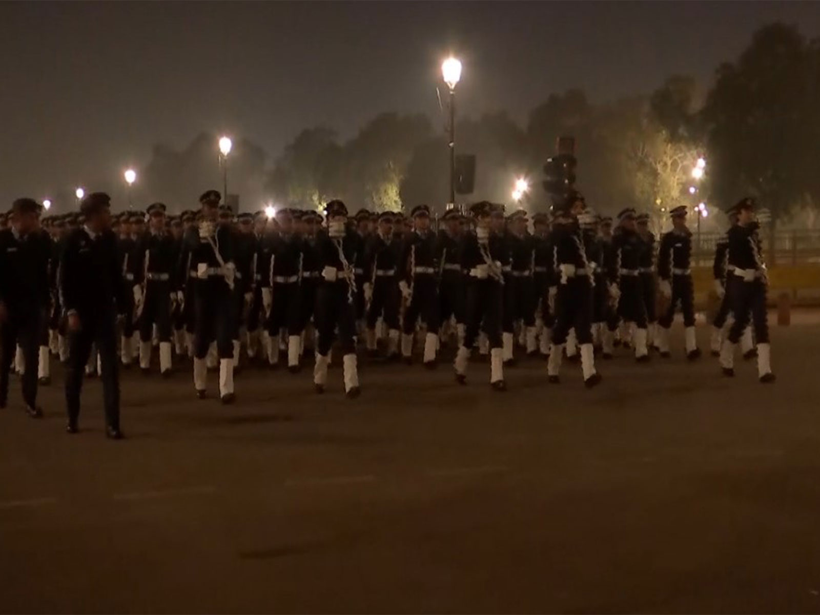 Republic Day rehearsals at the India Gate on Friday. (Photo/ANI)