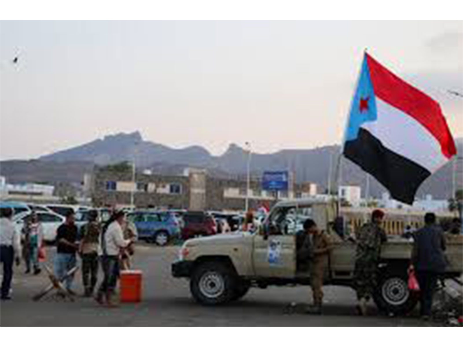 A flag of the UAE-backed Southern Transitional Council (STC) is seen on a military patrol vehicle during a rally by STC supporters in Aden, Yemen. (Photo/Reuters)