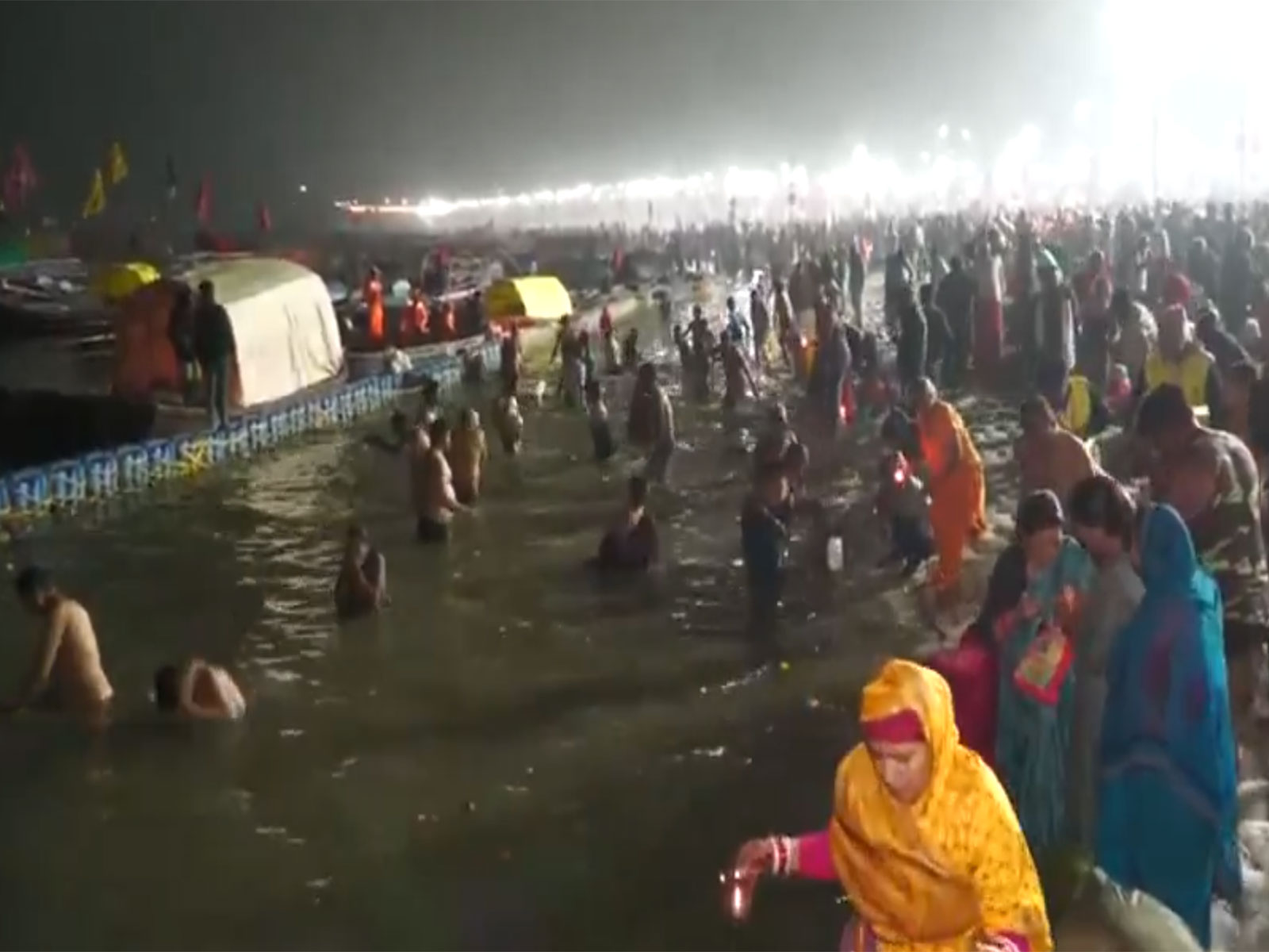 Devotees marks first Snan of Magh Mela 2026 in Prayagraj (Photo/ANI)
