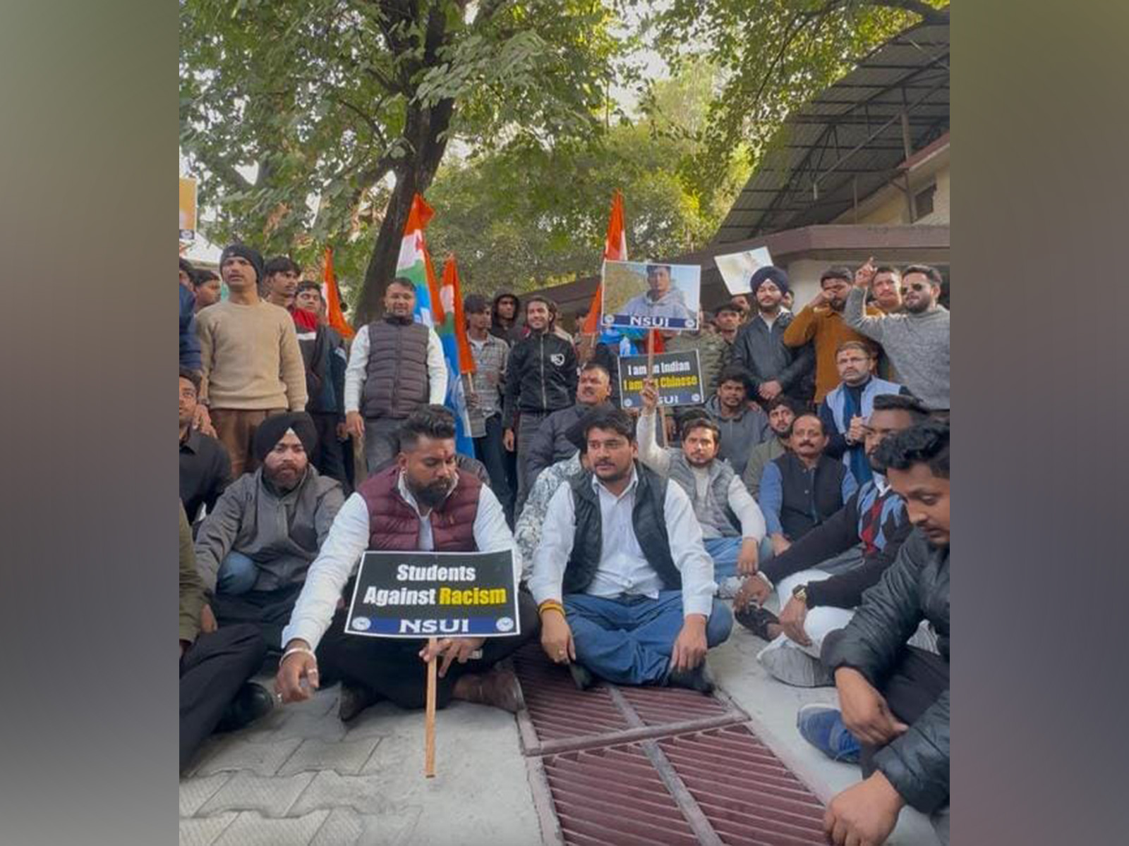 NSUI protest in Dehradun. (Photo/ANI)