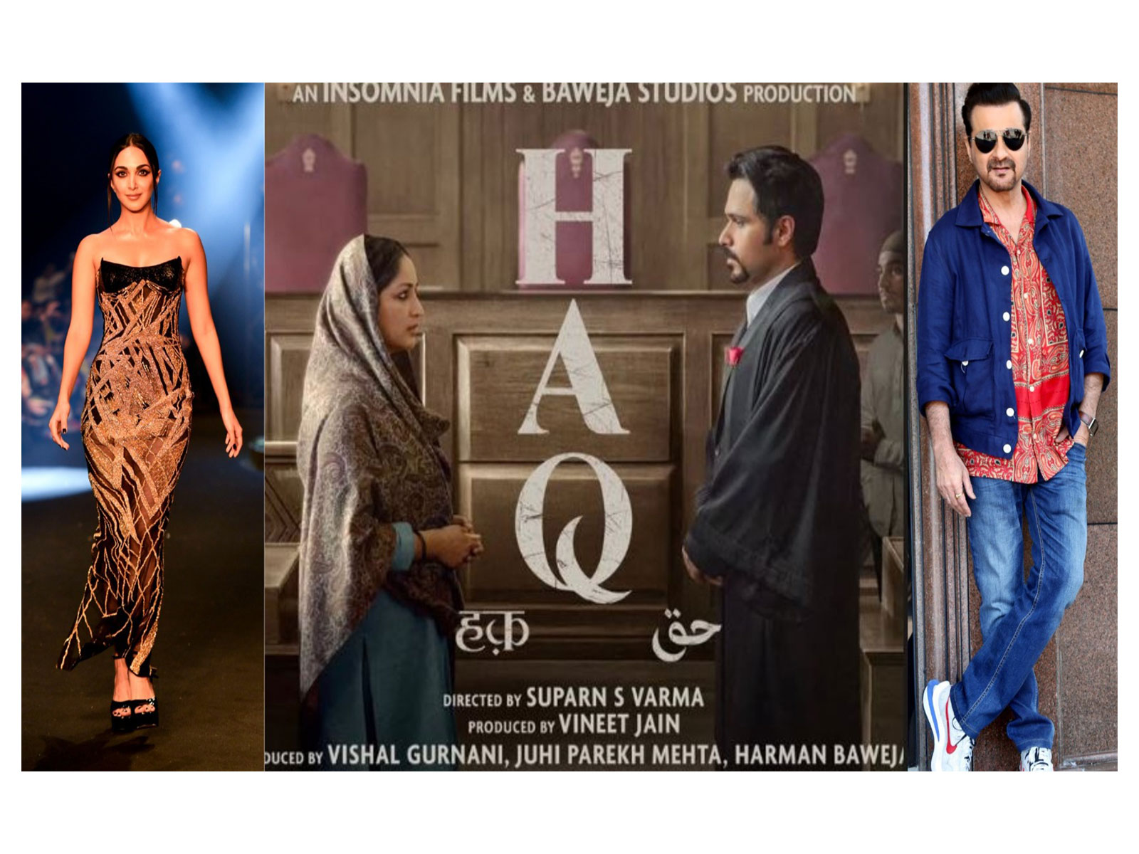 Kiara Advani and Sanjay Kapoor (Photo/ANI) and Haq poster (Photo/Instagram@yamigautam