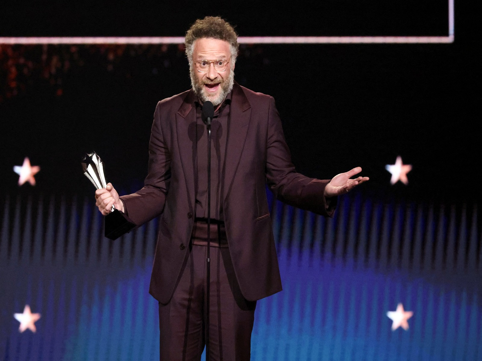 Seth Rogen accepts the Best Actor in a Comedy Series Award for "The Studio" at the 31st Annual Critics Choice Awards(Image source/Reuters)