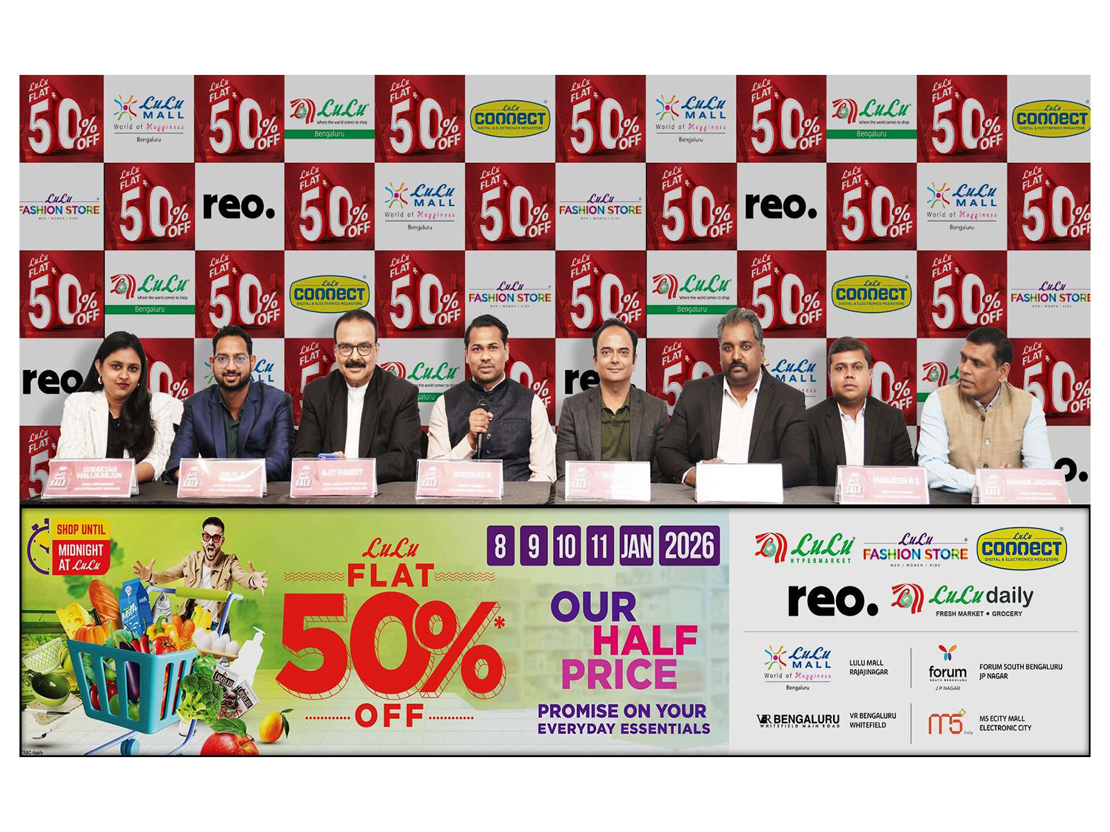 Unlock Half price - Lulu Bengaluru Announces Biggest Sale of the Year: Flat 50% Off during January 8,9,10 & 11, 2026