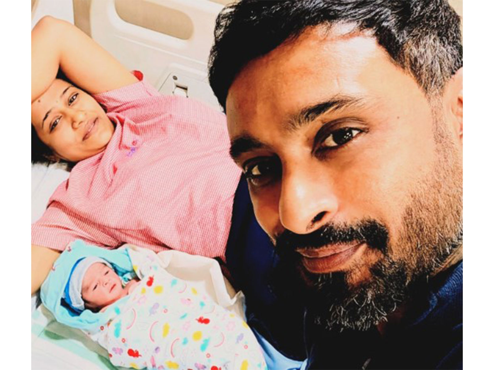 Ambati Rayudu, his wife with their newborn (Image source: Ambati's Instagram)