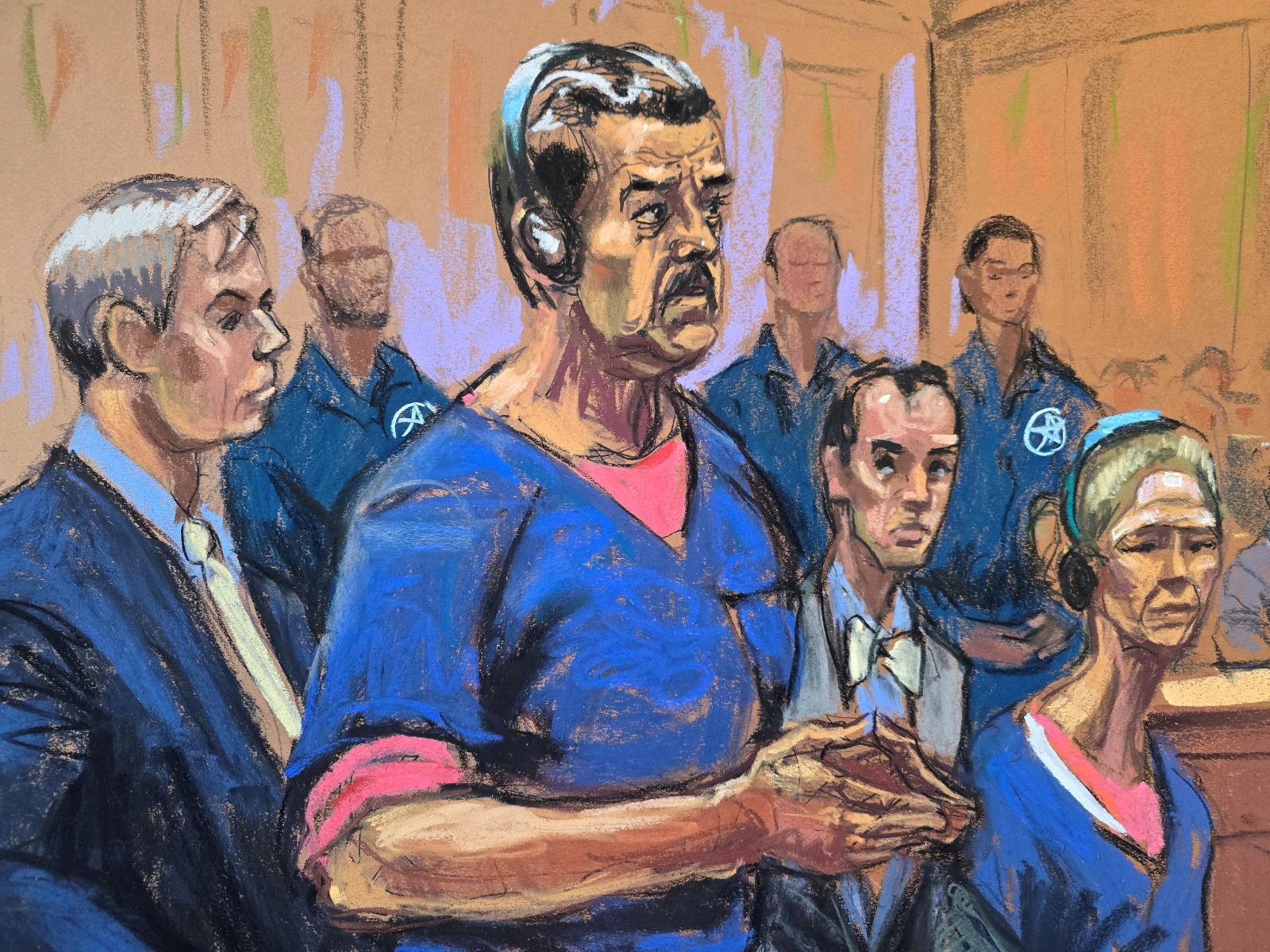 Drawing of Venezuela's deposed dictator Nicolas Maduro appearing in US court (Photo/Reuters)
