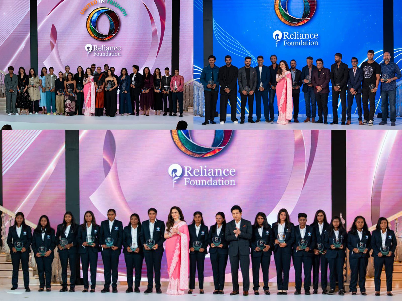 Indian cricket teams at 'United in Triumph' (Photo: Reliance Foundation )