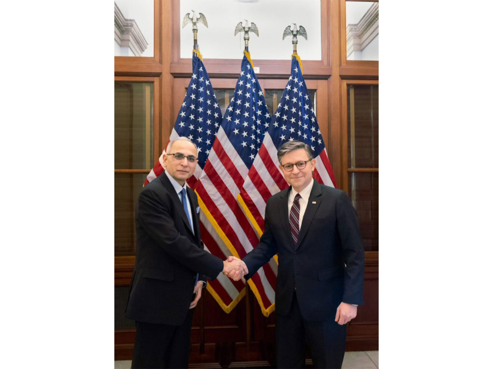 Ambassador Vinay Mohan Kwatra and Speaker Mike Johnson (Photo/@AmbVMKwatra)