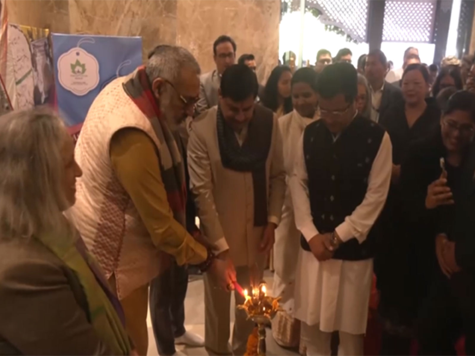 Union Minister Giriraj Singh and MP CM Mohan Yadav at National Textile Ministers' Conference  (Photo/ANI)