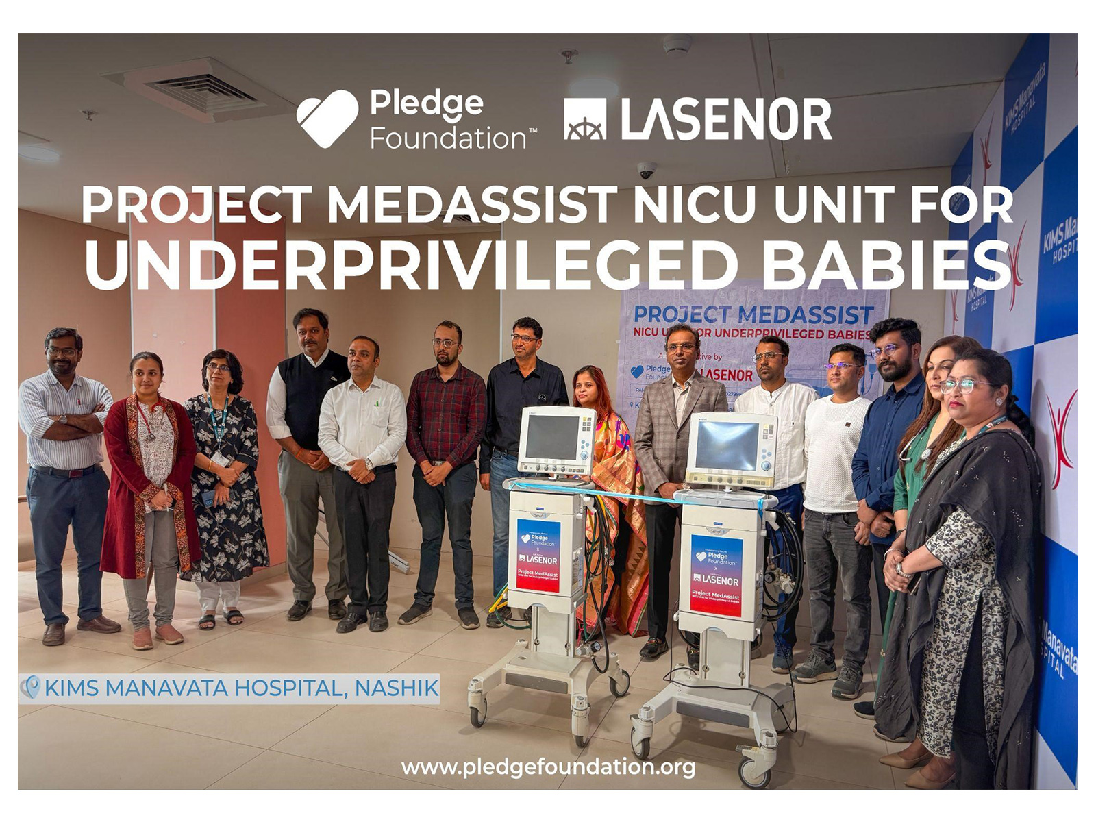 Pledge Foundation and Lasenor India Inaugurate NICU Units for Underprivileged Babies at KIMS Manavata Hospital, Nashik