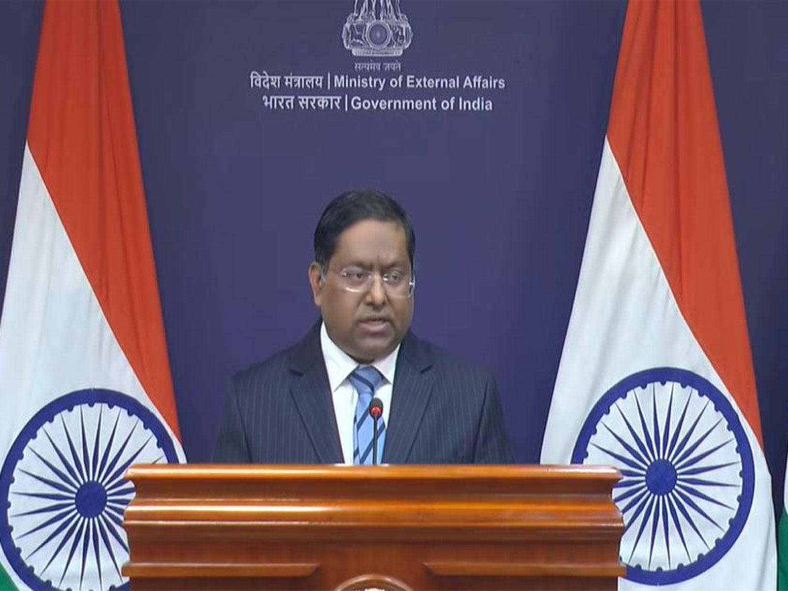 Spokesperson of the Ministry of External Affairs (MEA), Randhir Jaiswal (Photo/MEAYoutube)