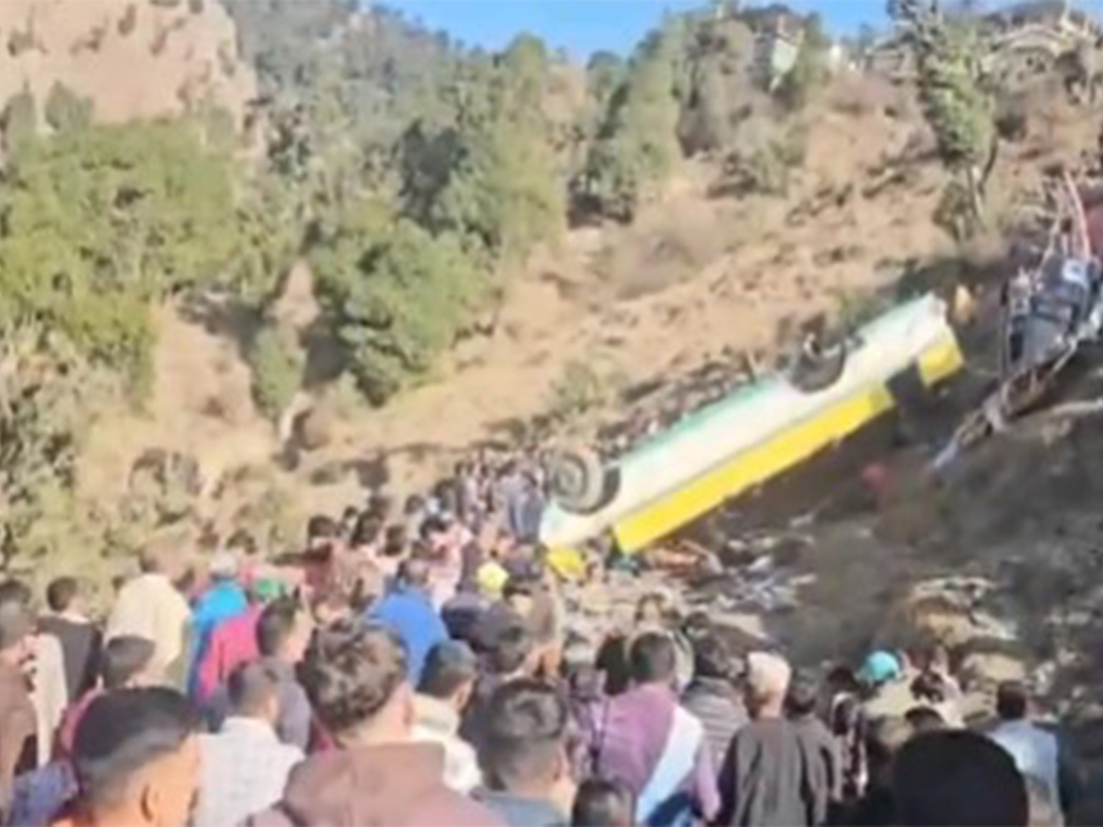 Private bus falls in gorge in Himachal Pradesh (Photo/ANI)