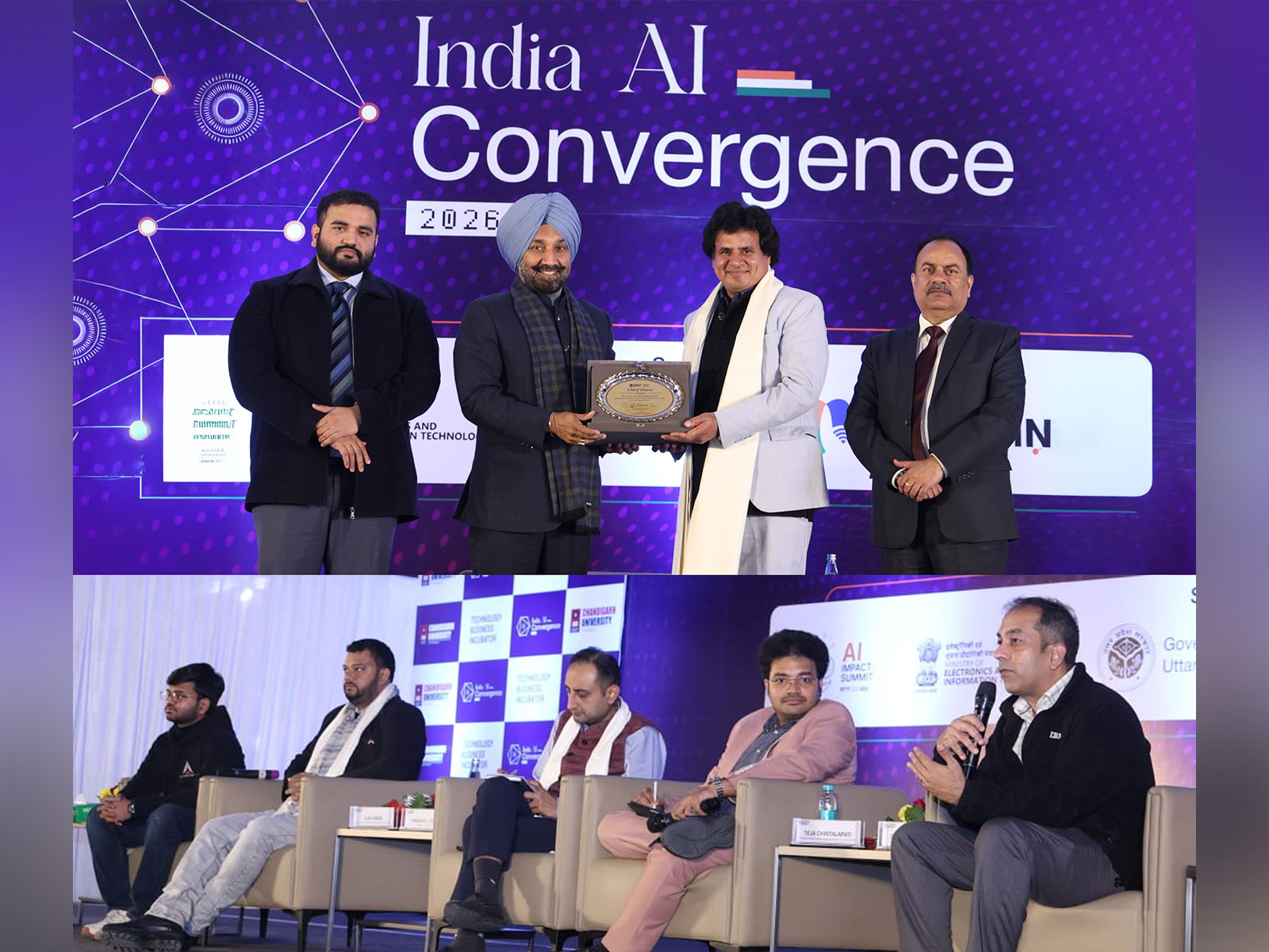 AI experts deliberating during AI Convergence Summit organized by Chandigarh University Uttar Pradesh