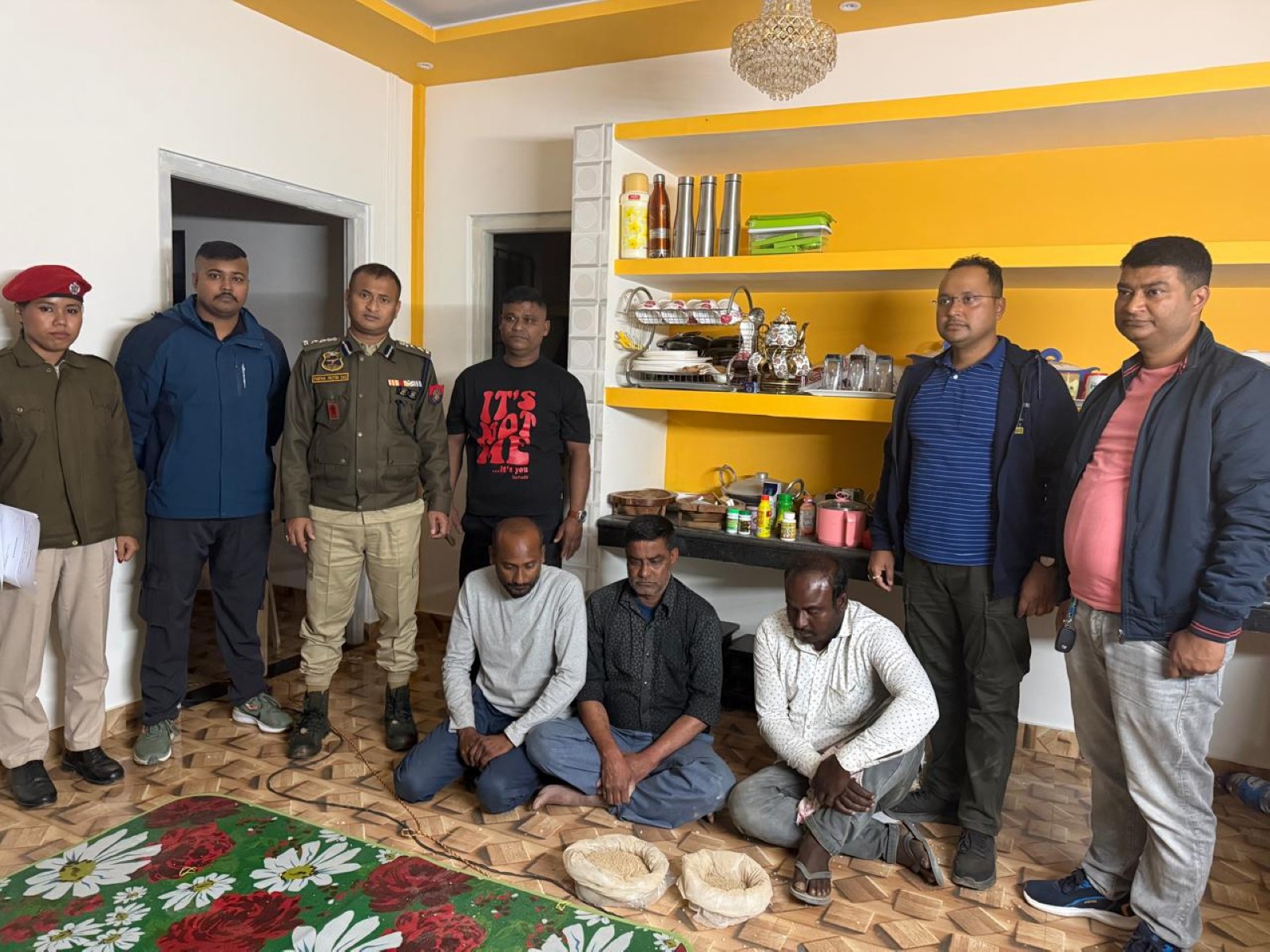 Assam Police with arrested accused (Photo/Cachar Police)