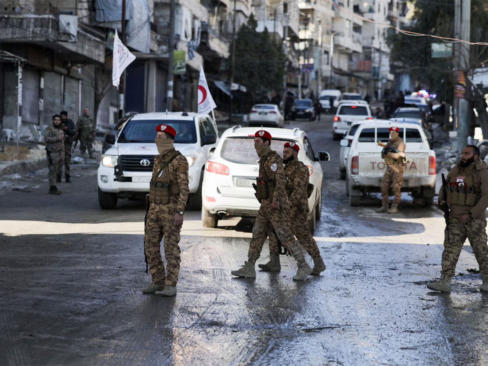 Military police personnel walk after an agreement between the Syrian government and the Syrian Democratic Forces (SDF) collapsed. (Photo/Reuters)