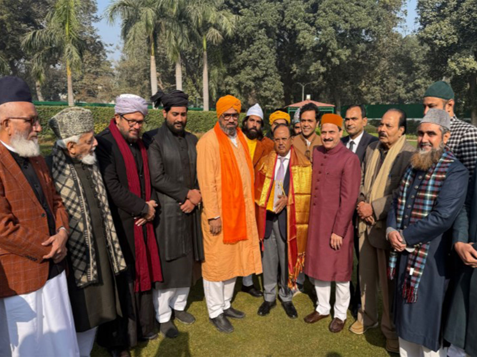 Delegation of prominent Sufi and other Muslim scholars from across the country with NSI Chief Ajit Doval (Photo/All India Sufi Sajjadanashin Council)