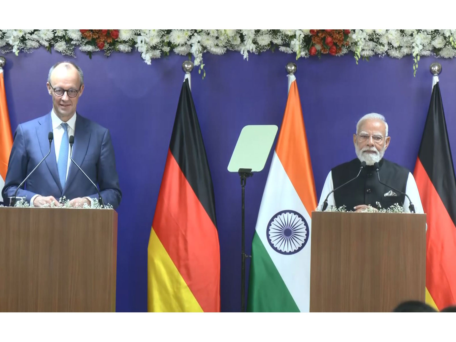 Prime Minister Narendra Modi with German Chancellor Friedrich Merz (Photo/ANI)