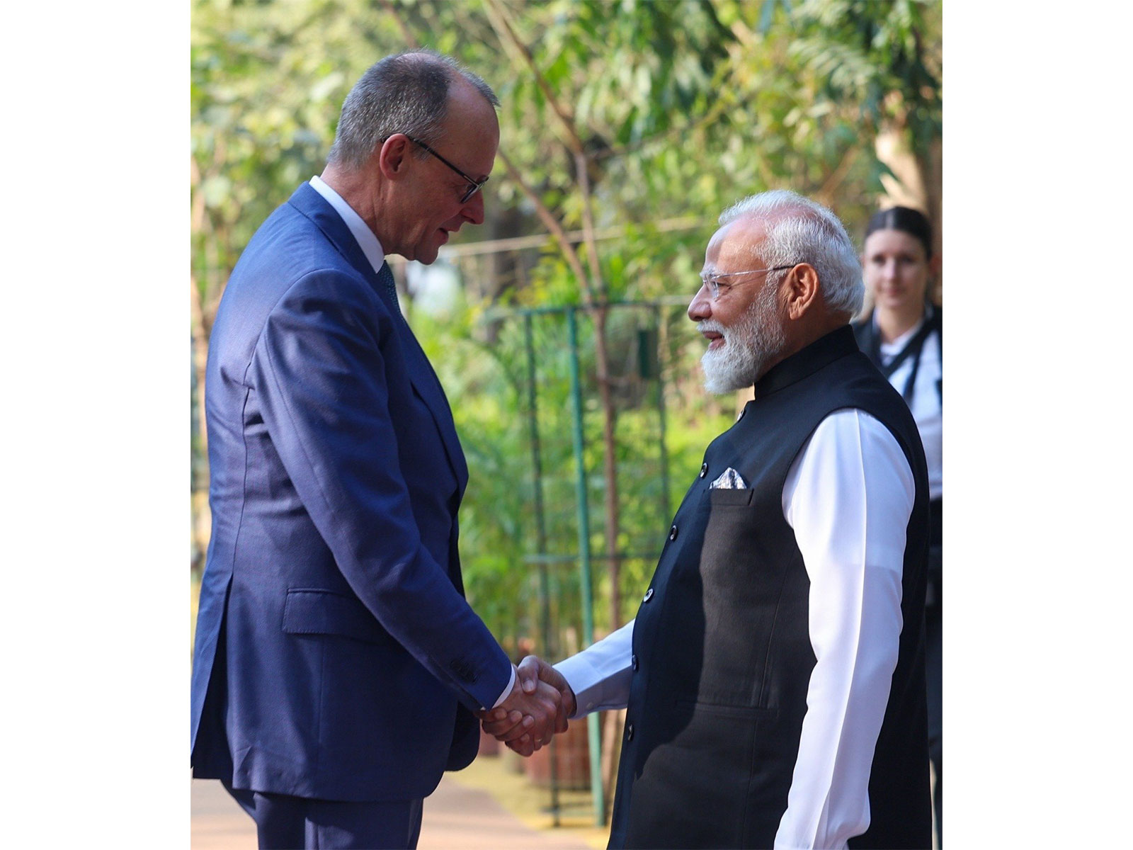 Prime Minister Narendra Modi with German Federal Chancellor Friedrich Merz during their meeting in Gujarat. (Photo: X/@narendramodi)