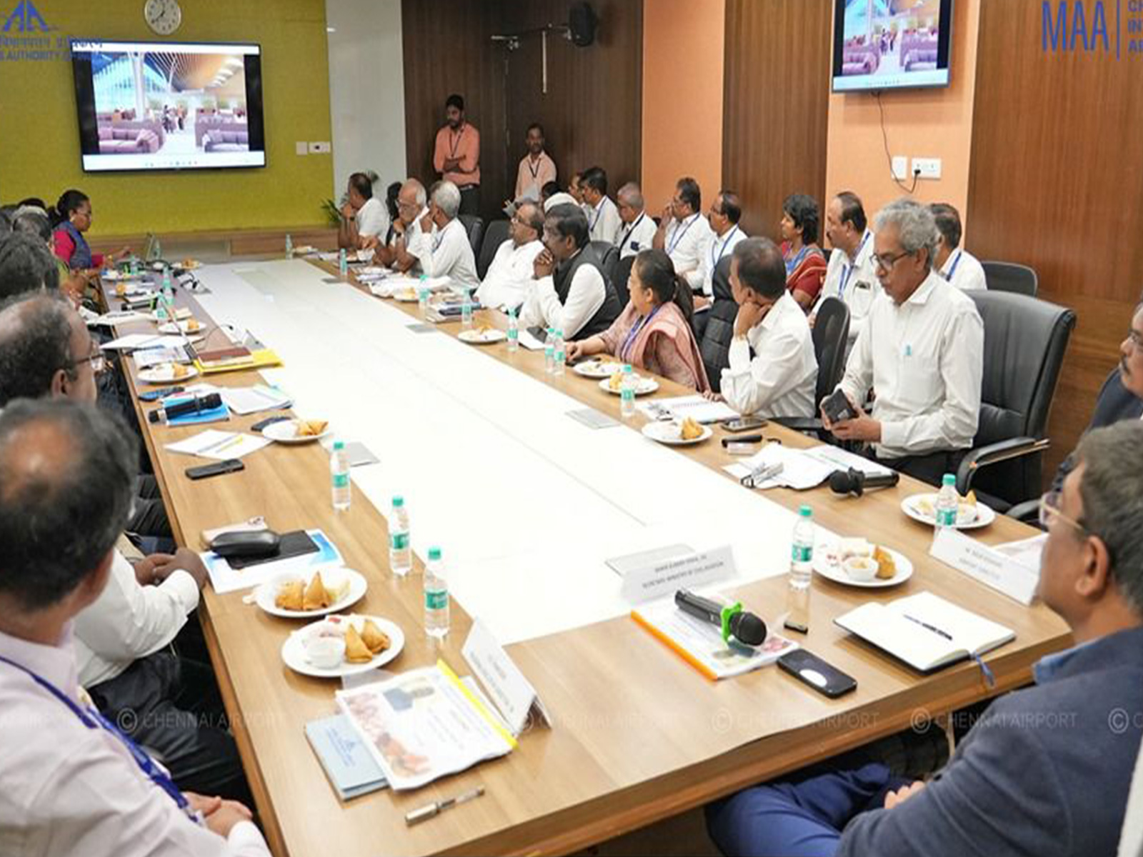 Civil Aviation Secretary Samir Kumar Sinha reviews progress of Chennai Airport's new terminal building  (Photo/MoCA)