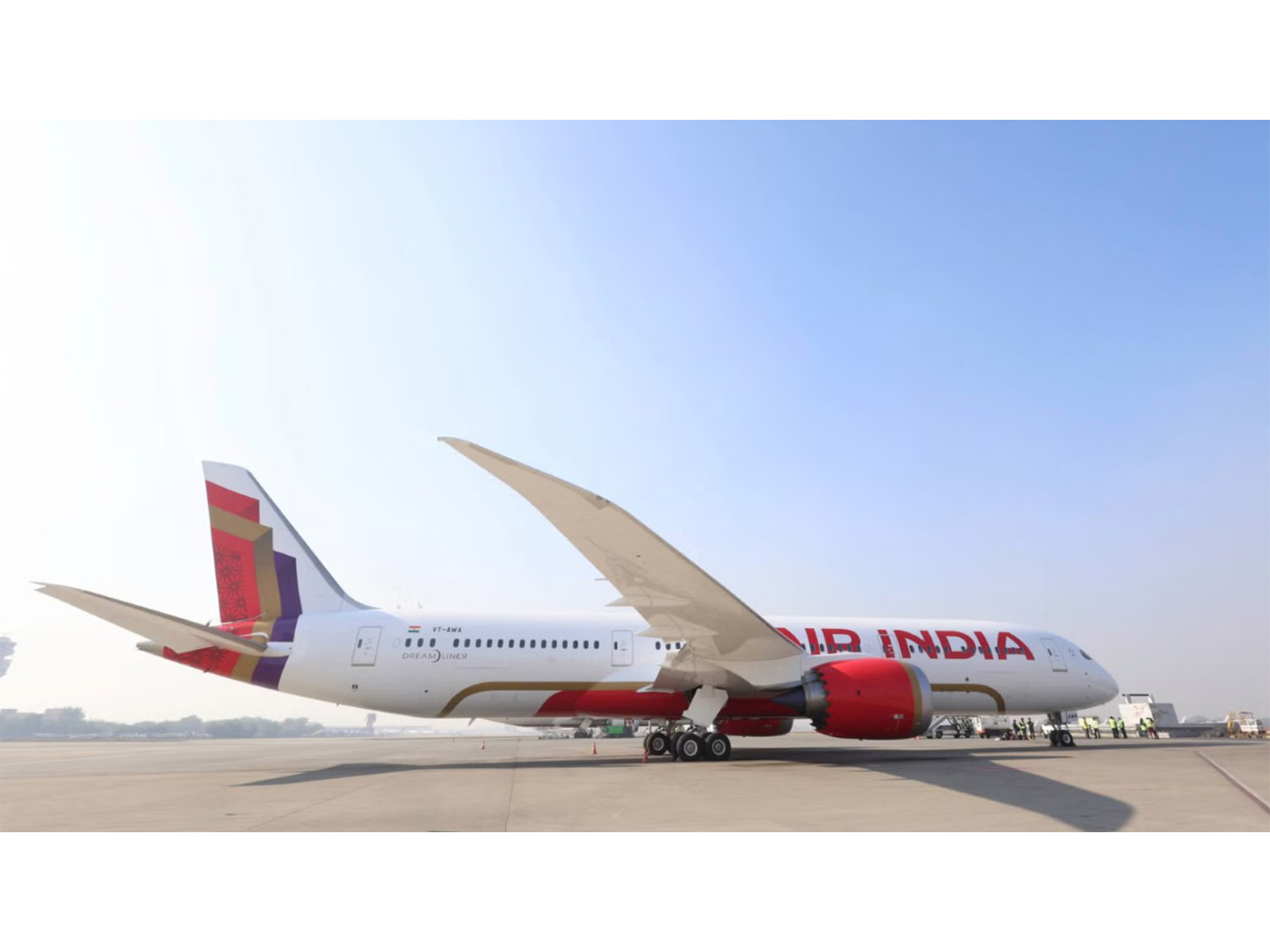 The new made-for-Air India B 787-9 arrives in New Delhi (Photo: Air India)