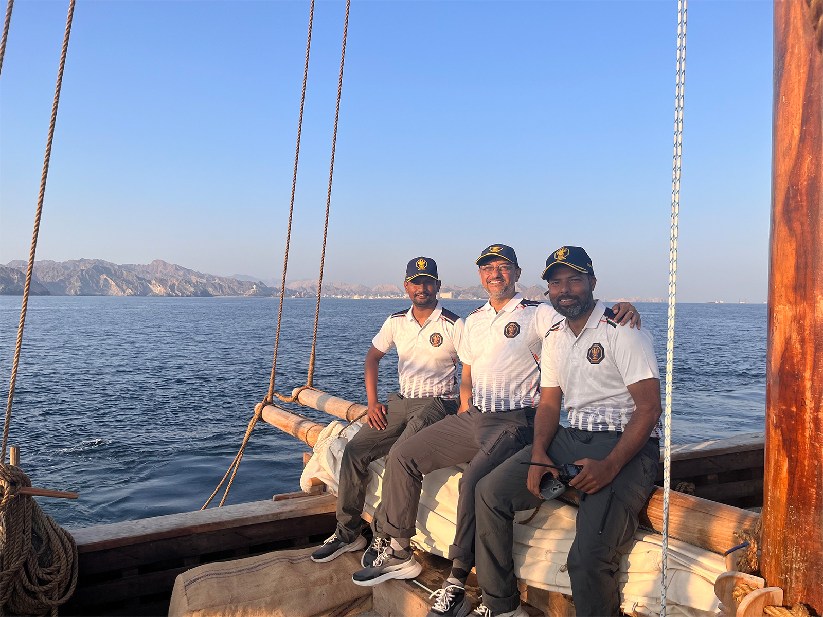 INSV 'Kaundinya' voyage reaches Muscat after 18 days (Photo/X@sanjeevsanyal)