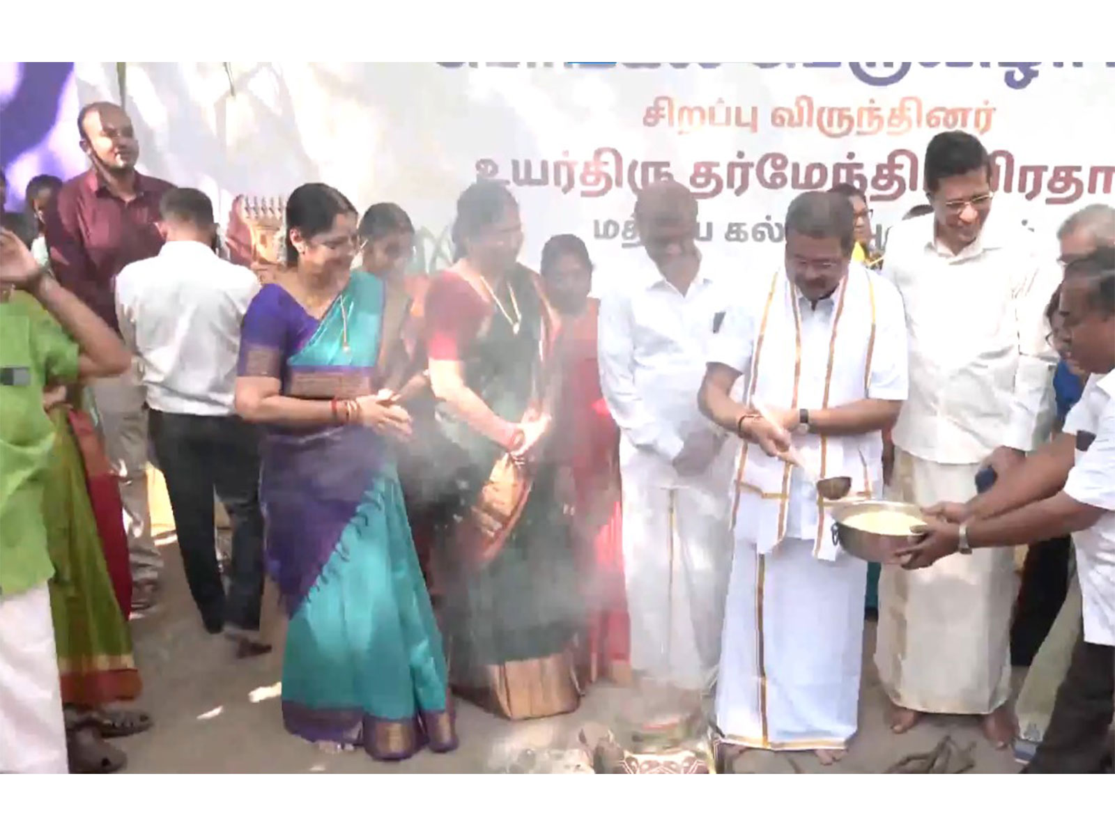 Union Education Minister Dharmendra Pradhan at IIT Madras for Pongal celebrations (Photo/ANI)