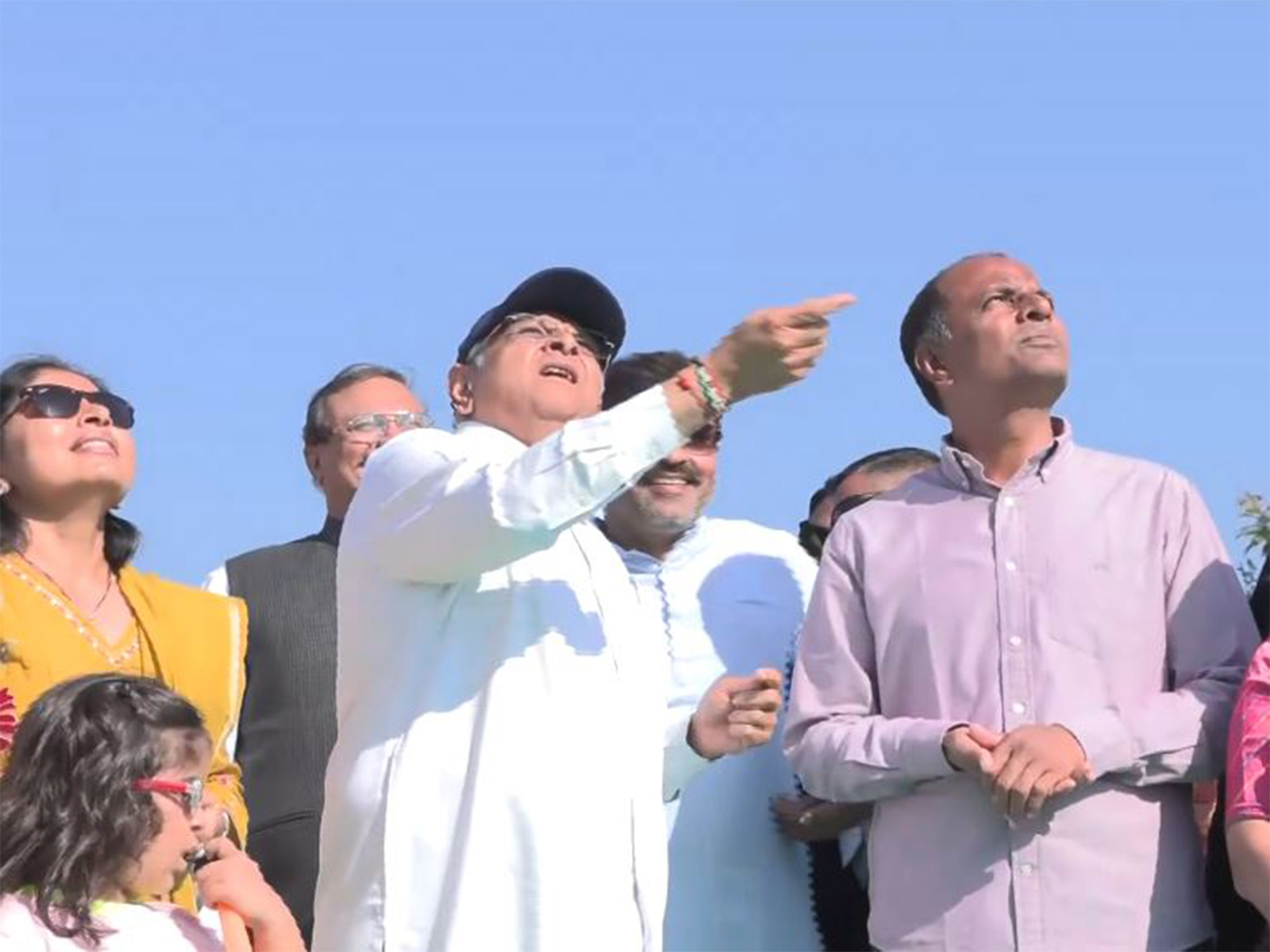 Gujarat Chief Minister Bhupendra Patel celebrating Uttarayan by flying a colourful kite (Photo/ANI)