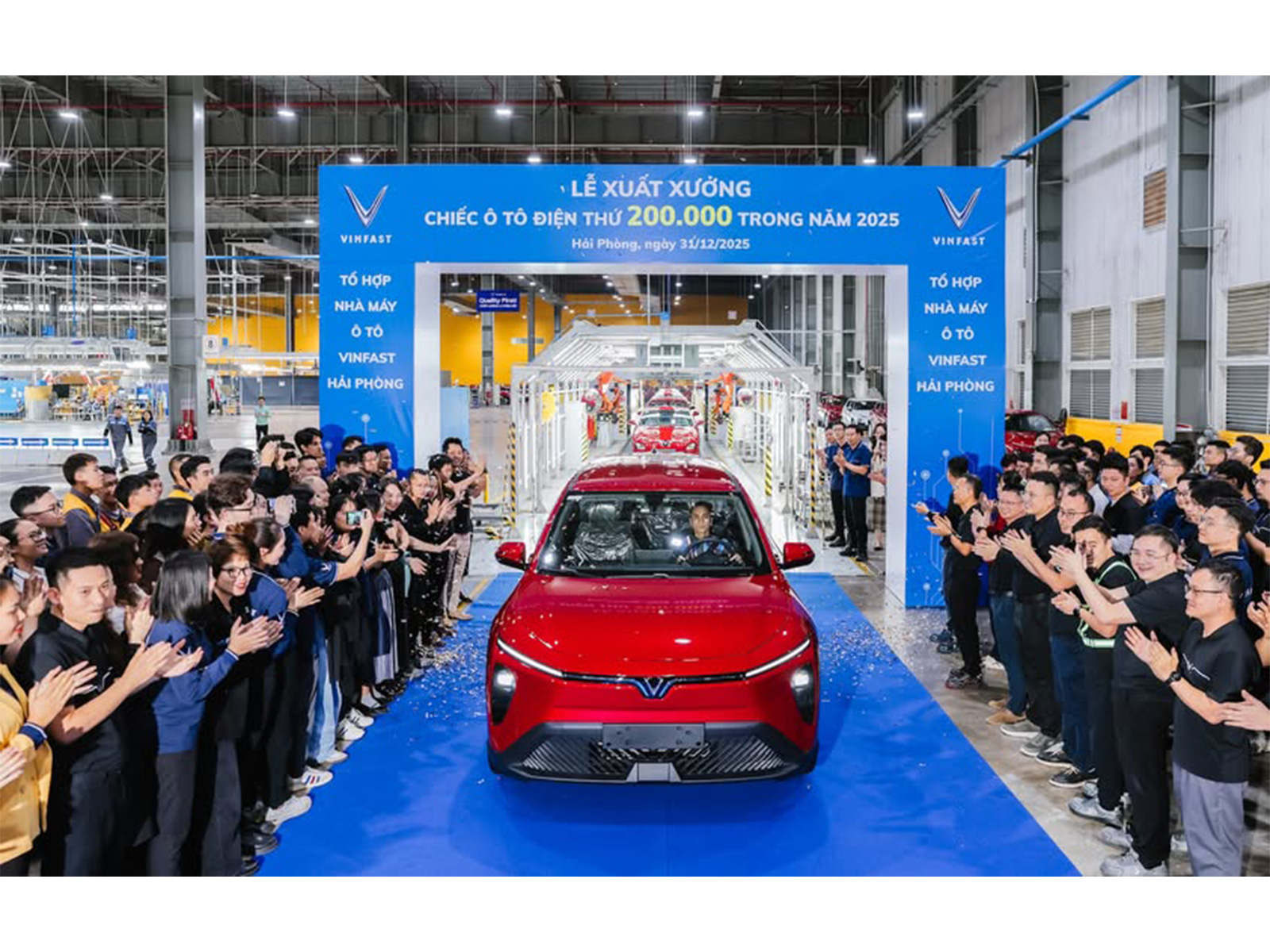 VinFast rolled its 200,000th electric vehicle of 2025 out of the Hai Phong plant