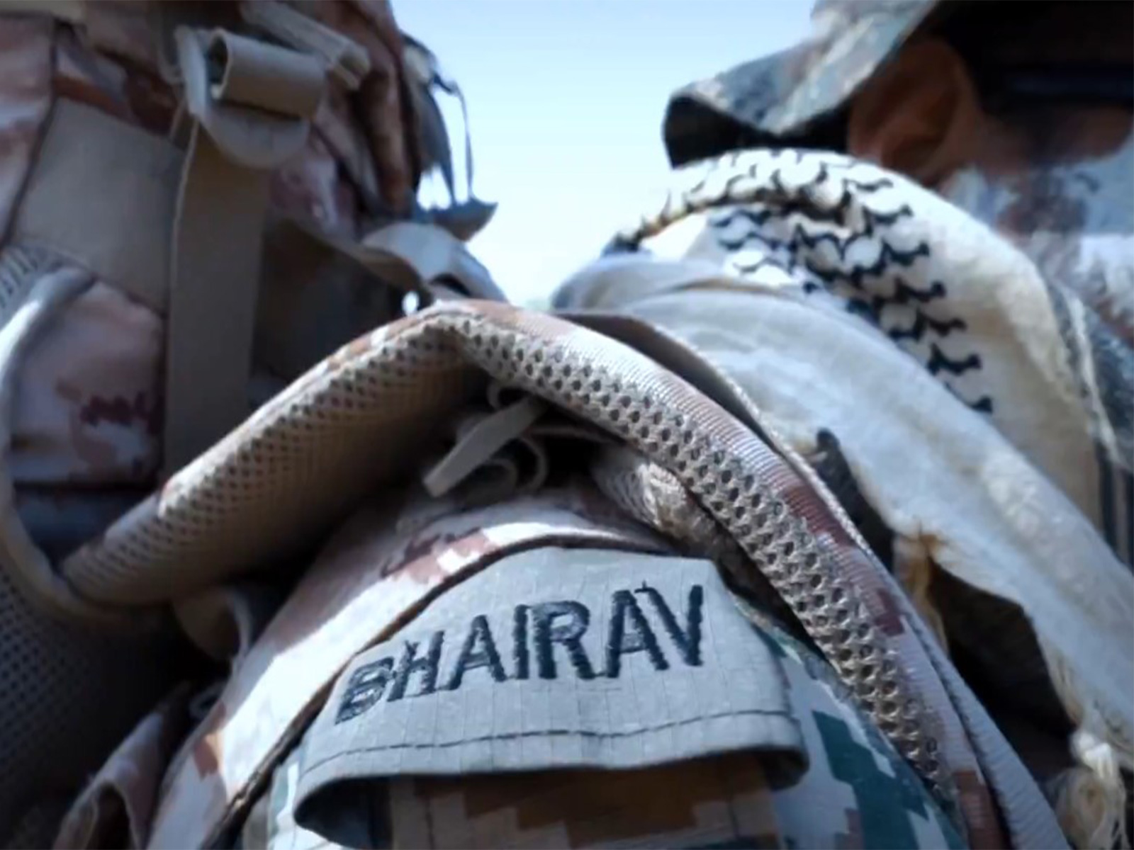 An image of the "shoulder title" of a member of the Bhairav Battalion (Photo/ ADGPI)