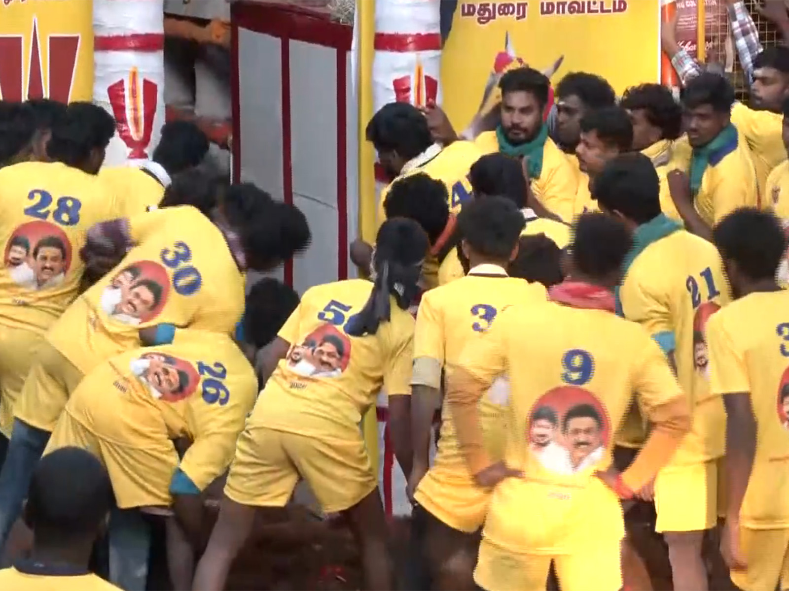 Bull-tamers waiting form the bull to enter the arena (Photo/ ANI)