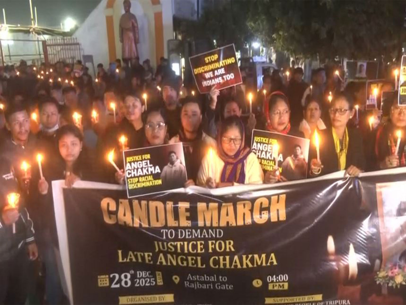 Tipra Indigenous Students Federation candle march to demand justice for Anjel Chakma (File Photo/ANI)