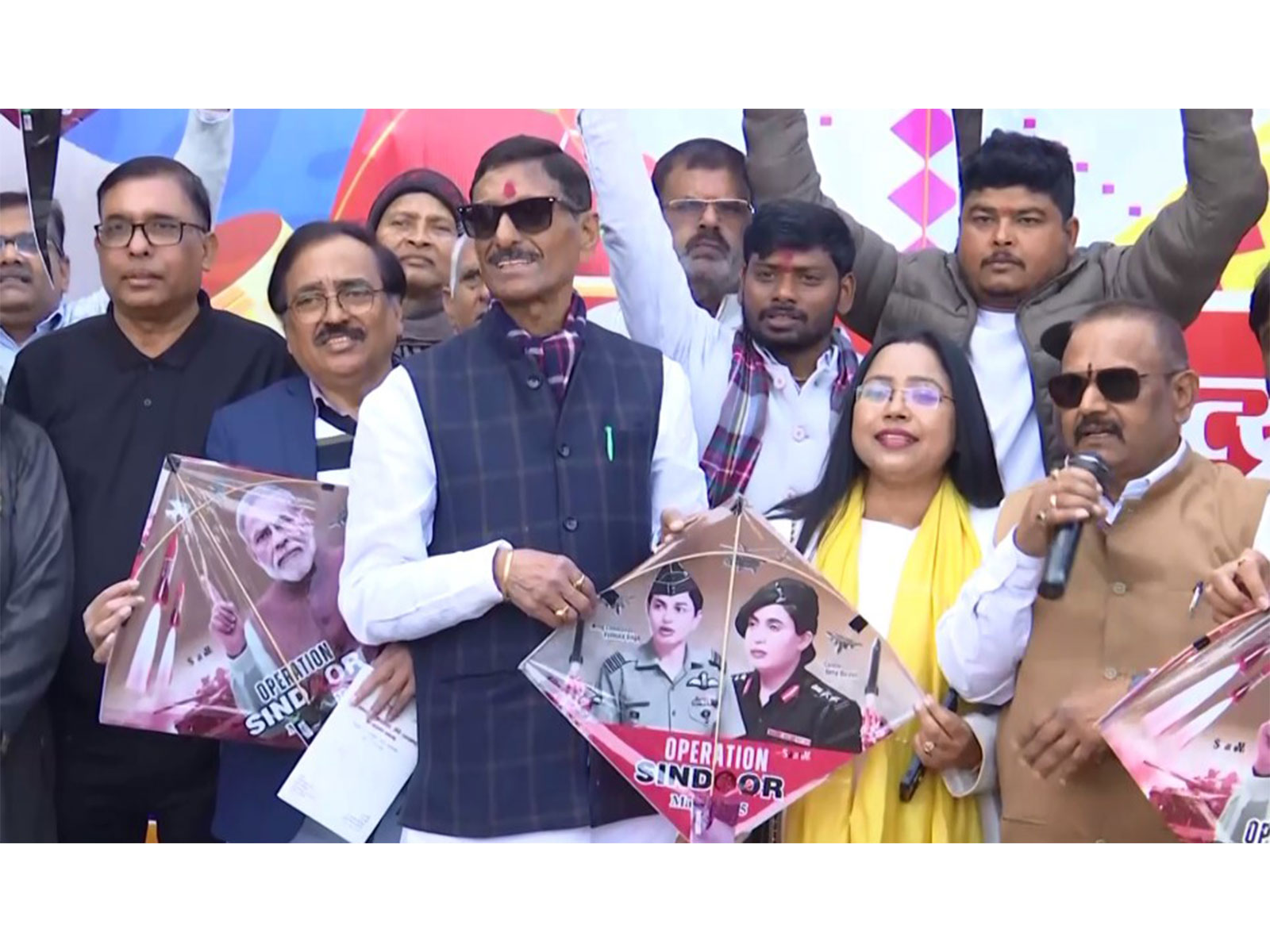 Union Minister of State for Defence Sanjay Seth participated in the Namo Patang fest (Photo/ANI)