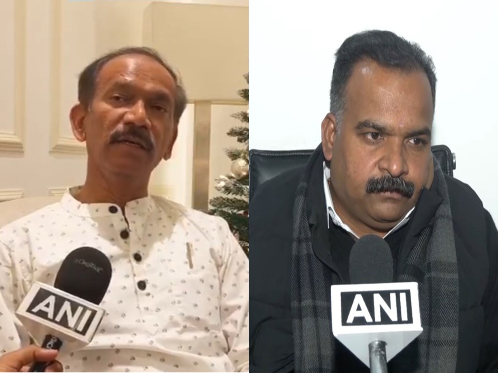 Tamil Nadu AICC In-charge Girish Chodankar (L) and  Congress MP Manickam Tagore (R)  (Photo/ANI)