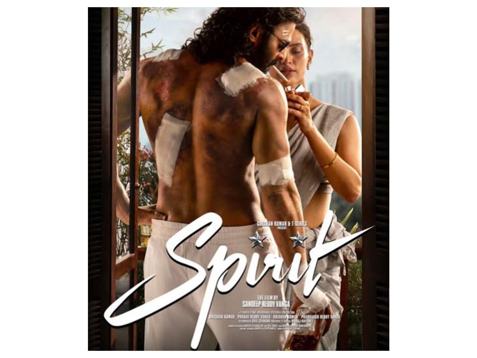 Spirit poster featuring Prabhas and Triptii (Photo/instagram/@actorprabhas)