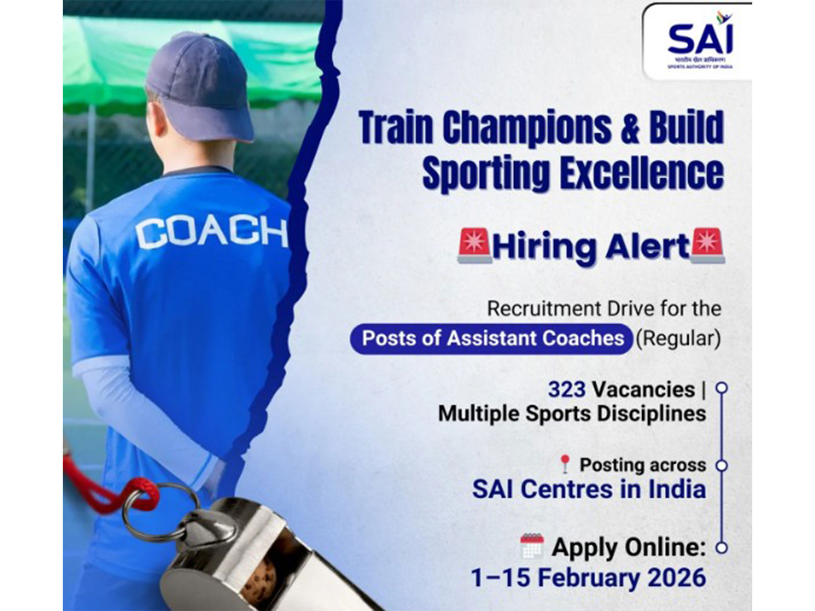 SAI invites applications for 323 Assistant Coaches. (Photo/SAI Media) 