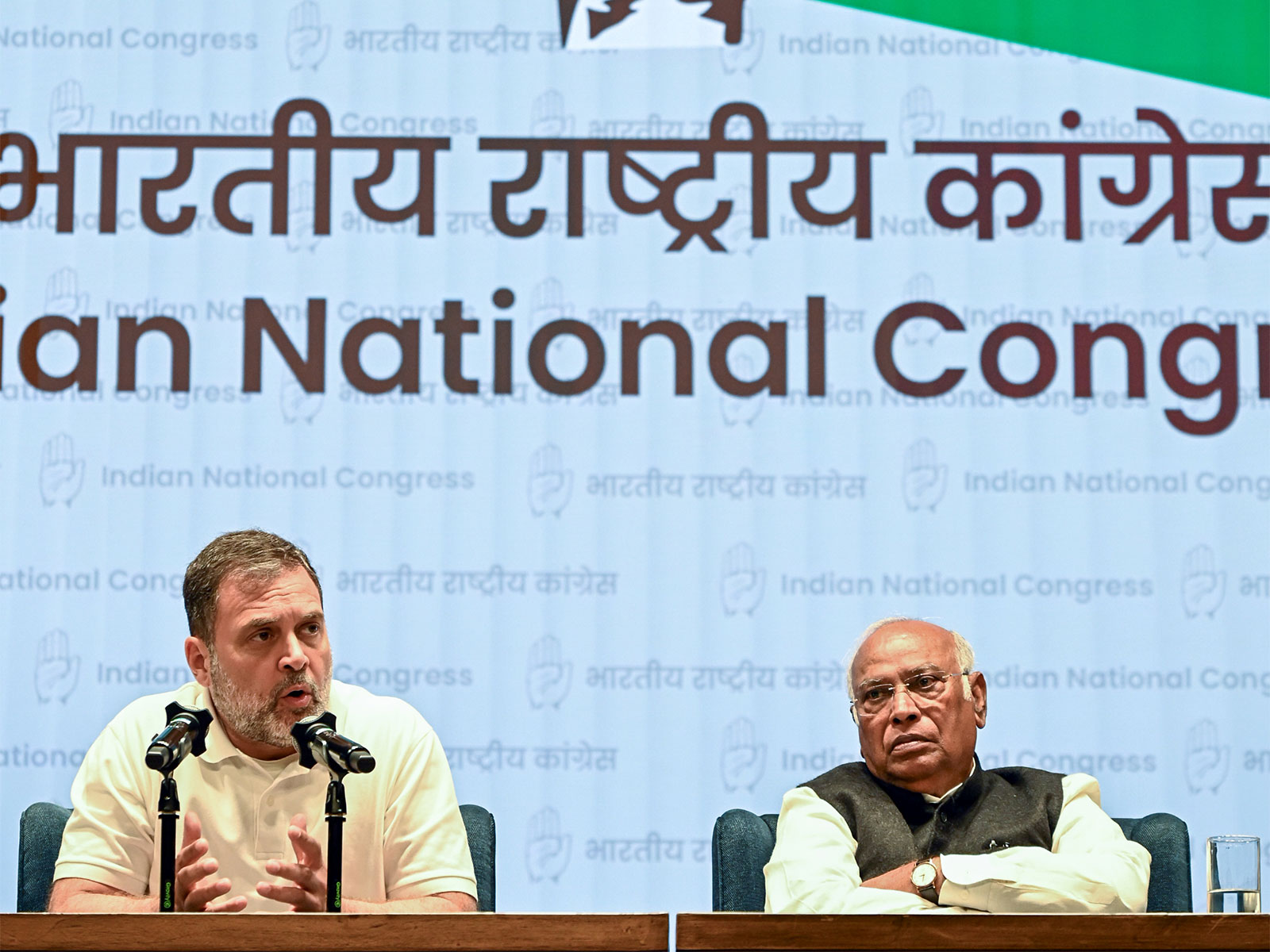 Lok Sabha LoP Rahul Gandhi and Congress chief Mallikarjun Kharge (Photo/ANI)