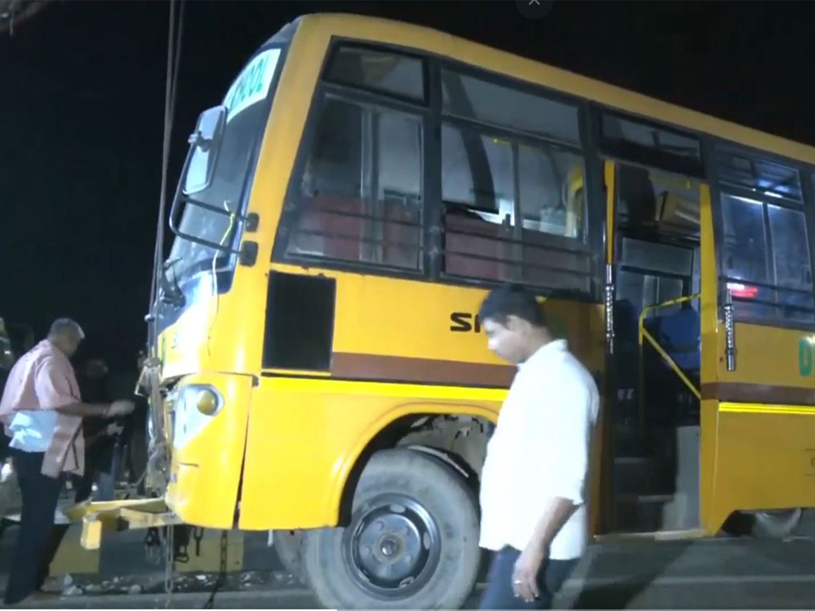 Bus that met with an accident. (Photo/ANI)