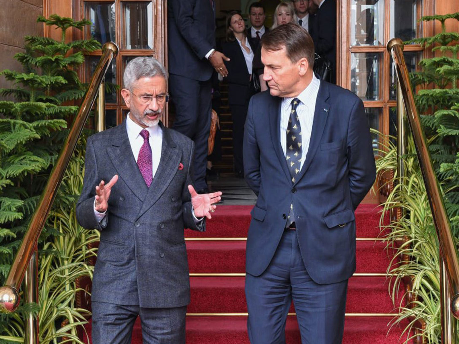 External Affairs Minister S Jaishankar meets Poland Deputy Prime Minister and Foreign Minister Radoslaw Sikorski in New Delhi. (Photo: X/@DrSJaishankar)